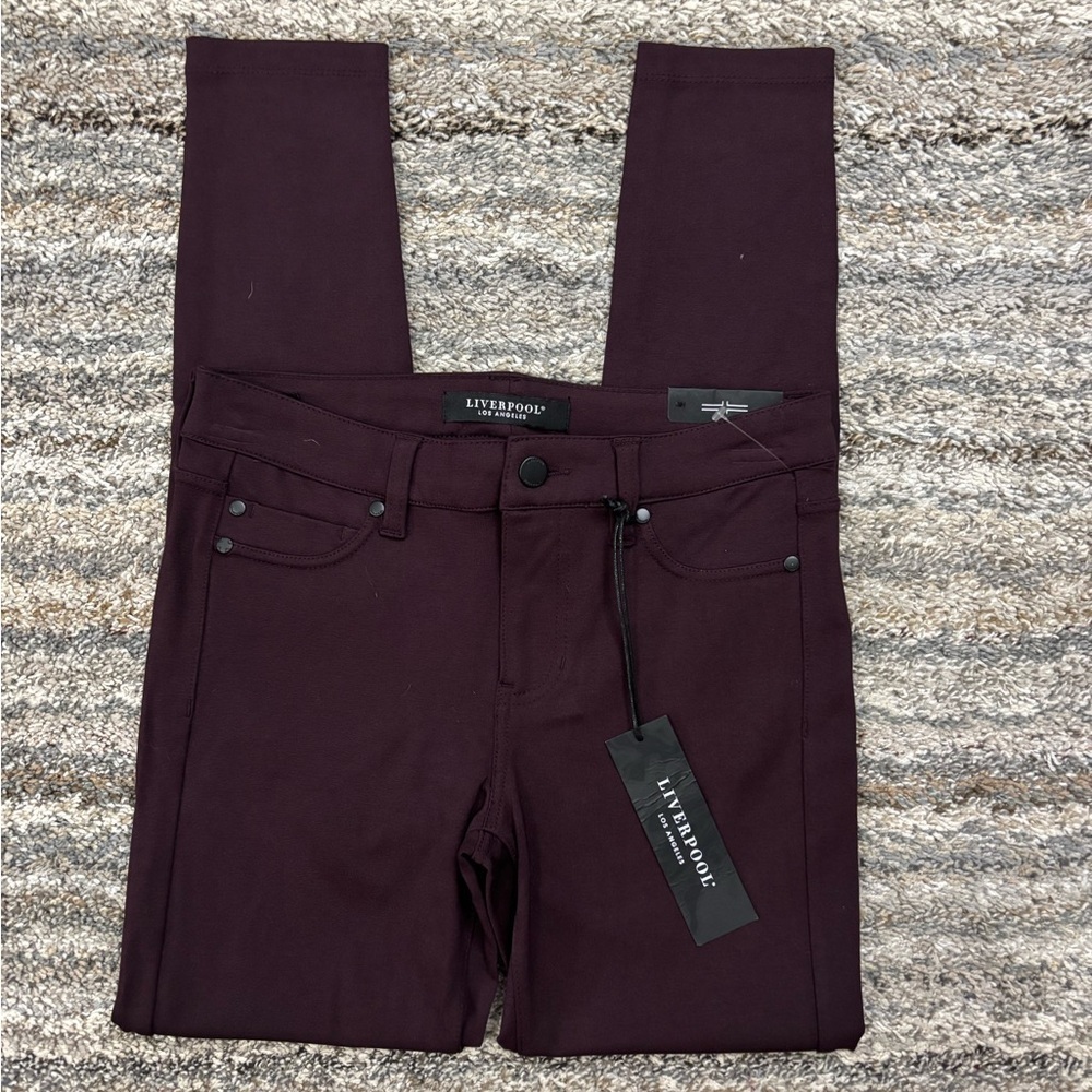 Liverpool Mid Rise Skinny Jeggings Sz 2/26 In Aubergine NWT | Liverpool Skinny -